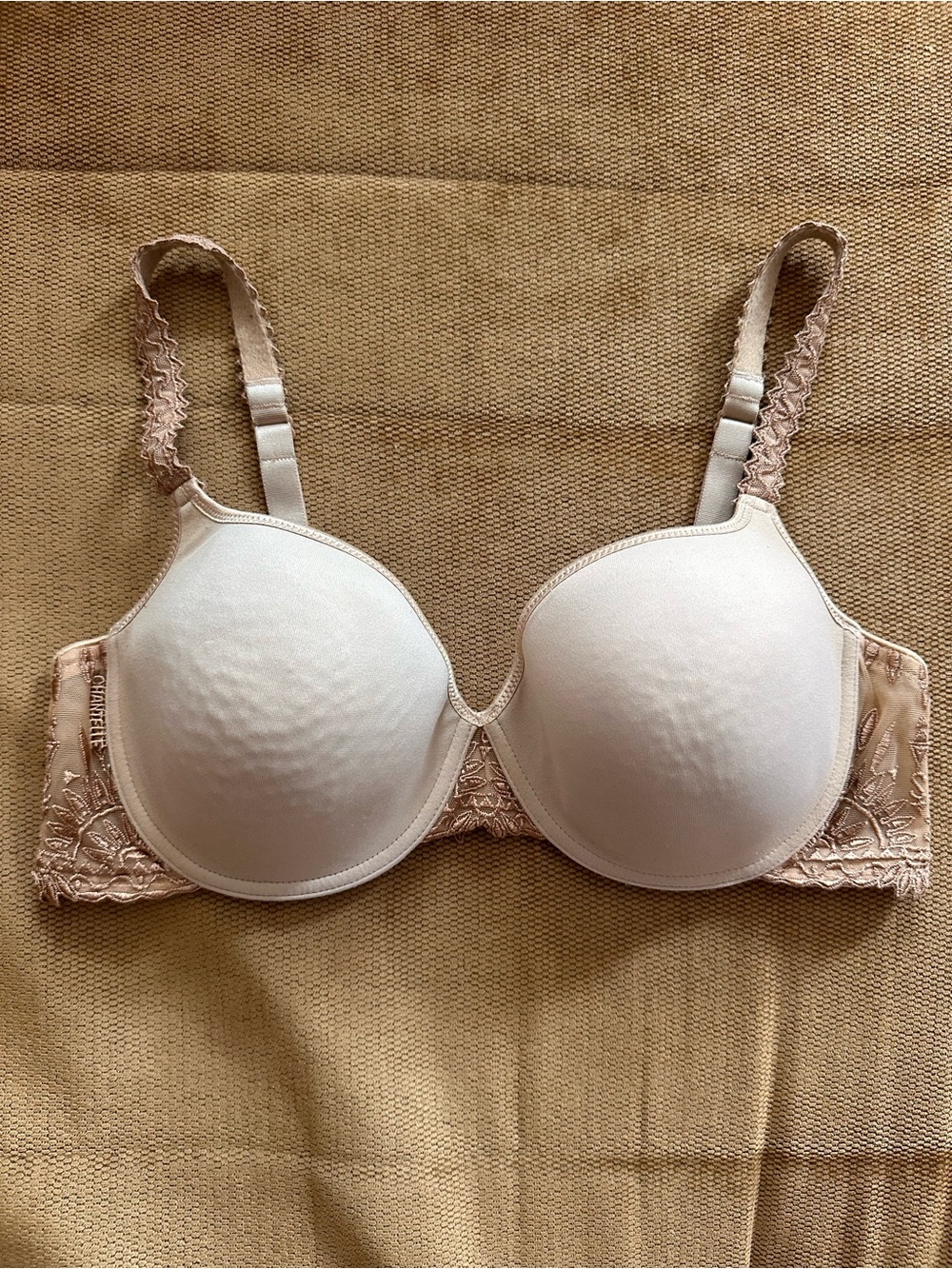 CHANTELLE Everyday Nude T-Shirt Bra with Lace Accents, Size 36D